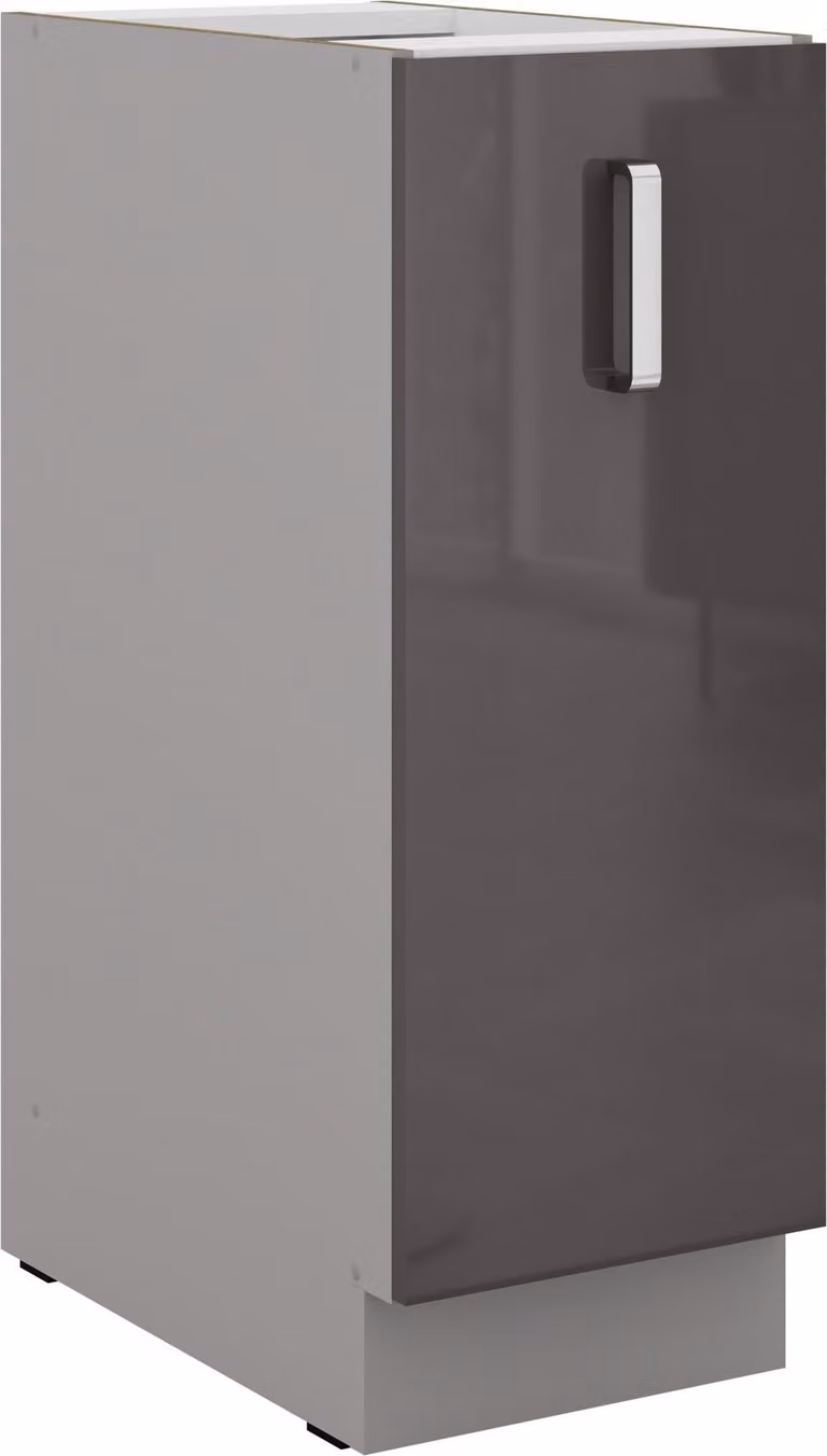 Cucina Bianca Grey Grigio lucido Base 30 cm estraibile