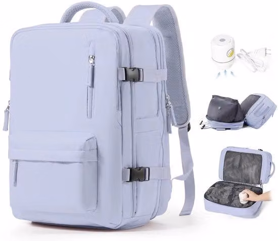 Borsa a vuoto per viaggio da donna, zaino a vuoto con sistema di vuoto per viaggi, borsa da viaggio a vuoto con pompa impermeabile per uomini