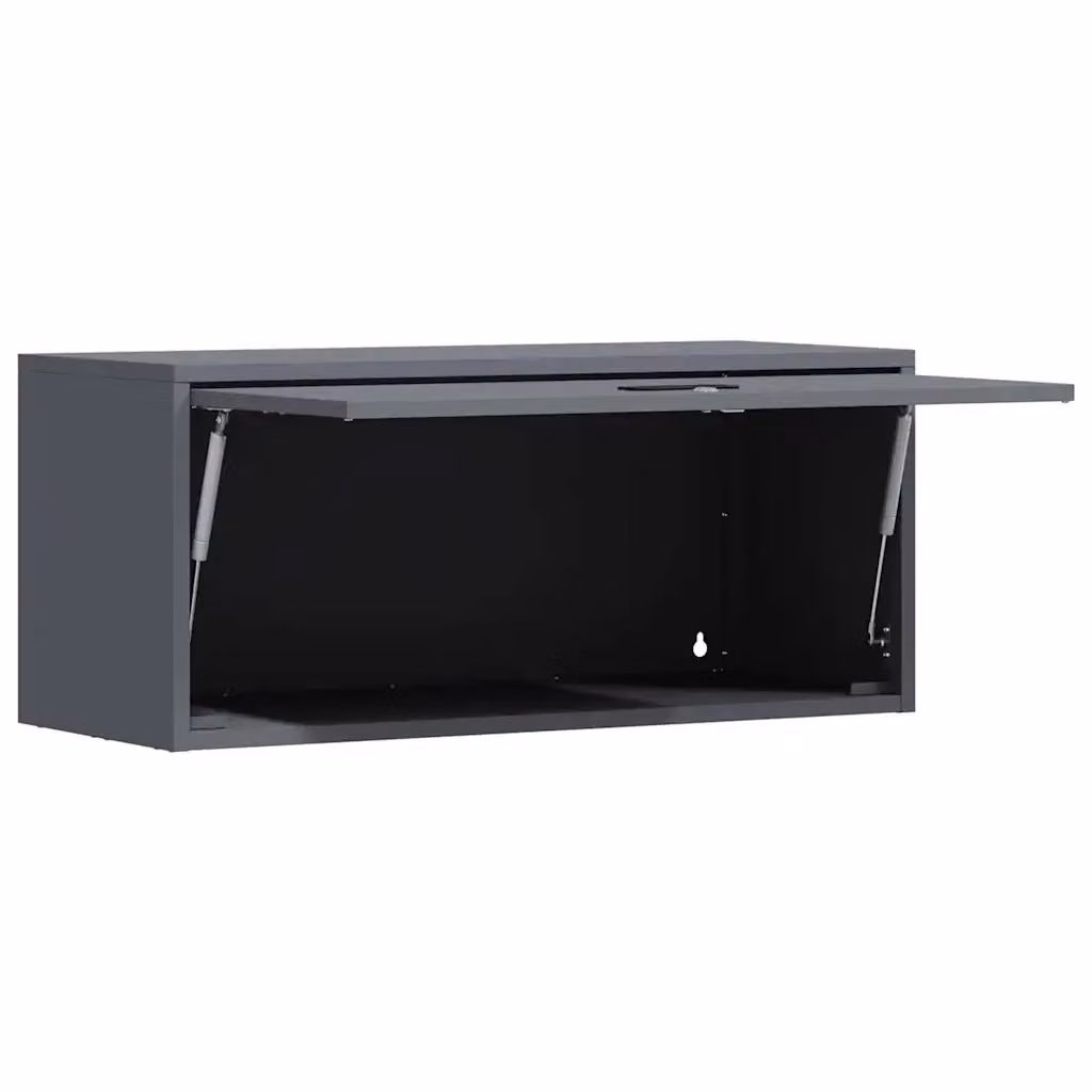 Armadio a muro moderno per garage HELLOSHOP26 in metallo antracite opaco L: 80 cm, P: 33 cm, H: 35 cm – 2