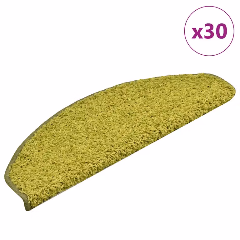 Set di 30 tappetini per scale semicircolari vidaXL, colore verde, antiscivolo e autoadesivi, L 65 cm x P 40 cm x H 4 cm