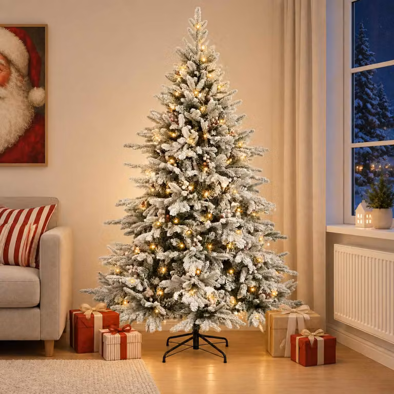 vidaXL Albero di Natale Artificiale con Rami Pieghevoli 180 cm 300 LED