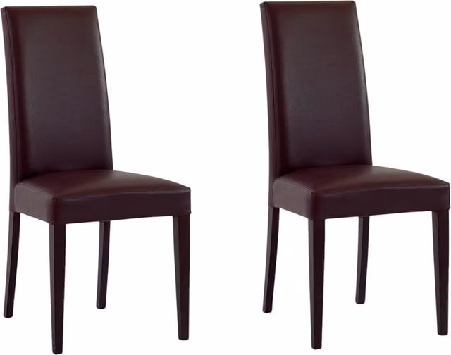 Set di 2 sedie moderne Mobili 2G in legno ed ecopelle imbottita marrone