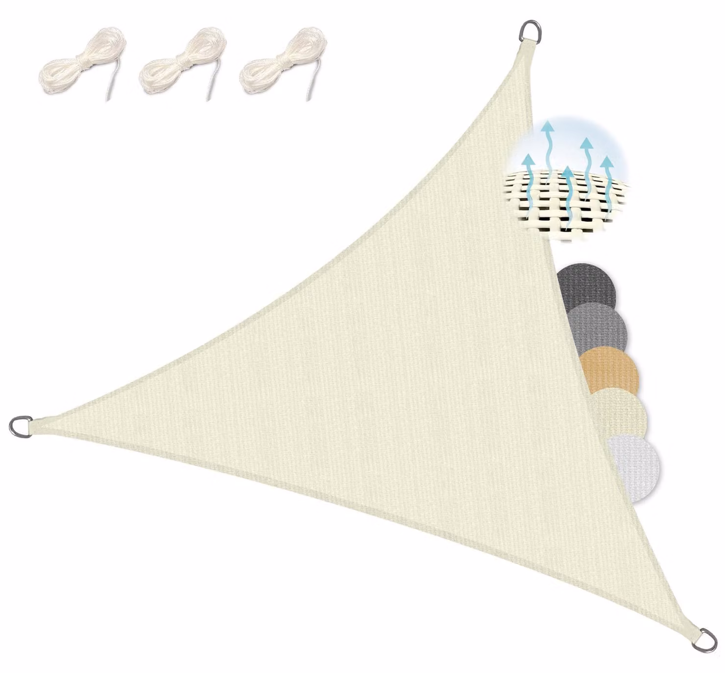 Solidchoice - Telo ombreggiante triangolare da 2x2 metri con protezione UV, ideale per giardino o balcone