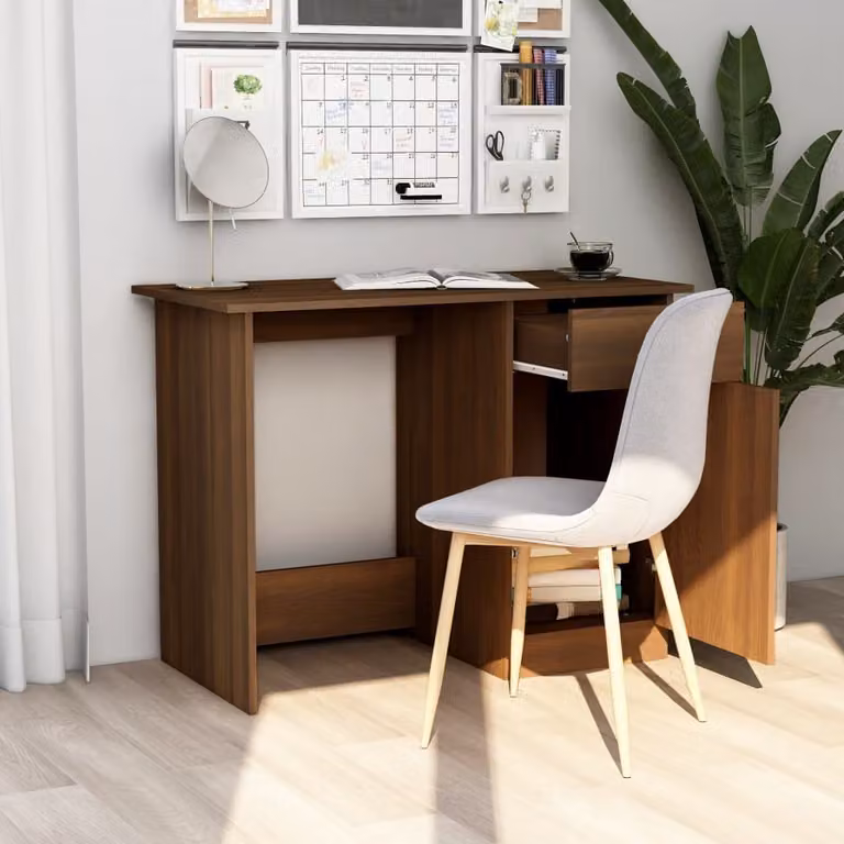vidaXL Scrivania in rovere marrone 100x50x76 cm in legno - Scrivania - Scrivania - Scrivania per ufficio - Scrivania per computer