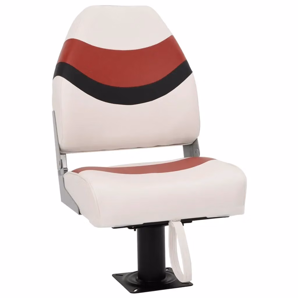 Set di 4 sedili da barca pieghevoli vidaXL con schienale alto in similpelle e struttura in metallo e plastica, disponibile in bianco, rosso o nero – 2
