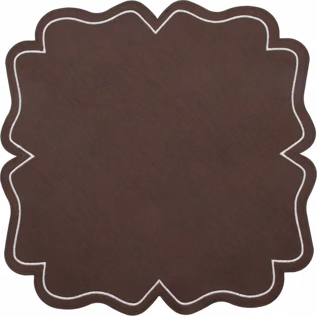 Base decorativa segnaposto in ecopelle 38x38 cm marrone