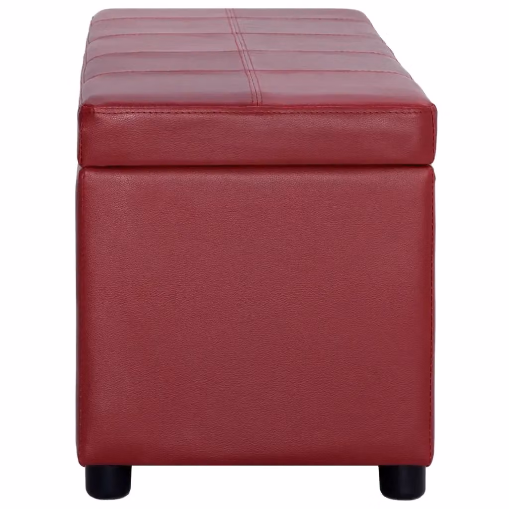 Panca con vano portaoggetti vidaXL in similpelle rossa per ingresso e soggiorno, Larghezza: 116 cm – 2