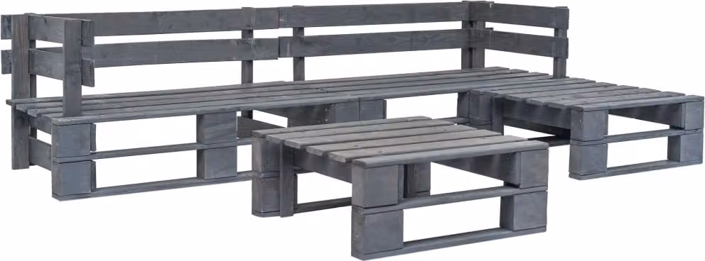 Maison Exclusive - Set da giardino a 4 pezzi in legno di pallet grigio