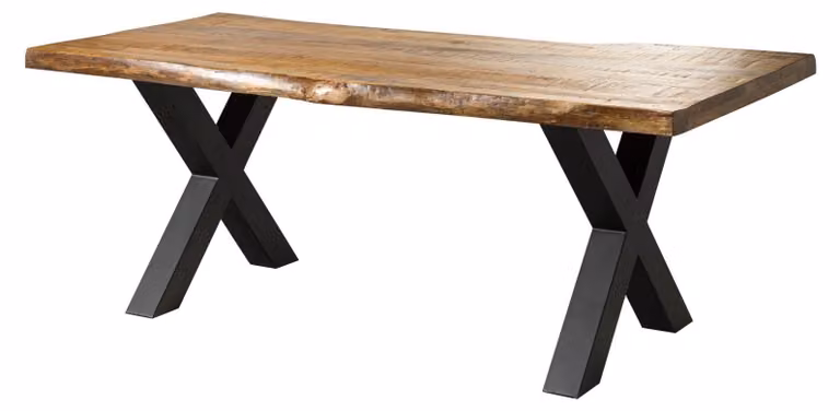 MASSIVMOEBEL24 | FREEFORM 5 tavolo da pranzo in legno di mango - verniciato natur / gambe in ferro X antracite matt 200x100