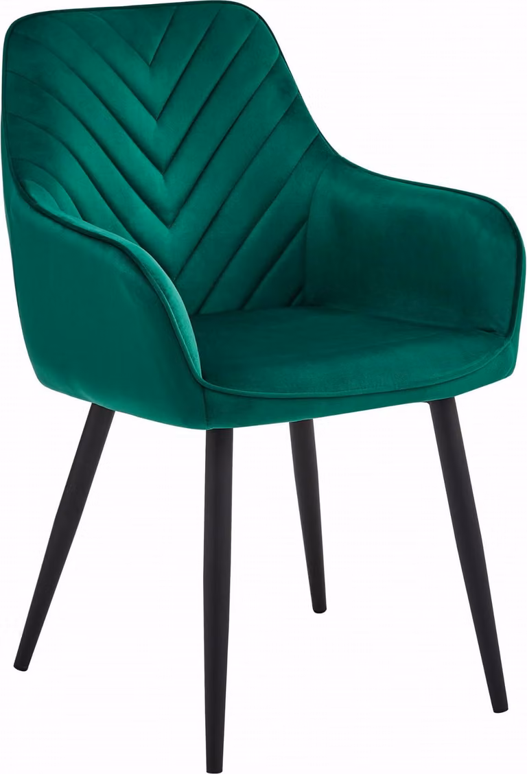 Sedia NANA - velluto verde scuro / gambe nere x 1