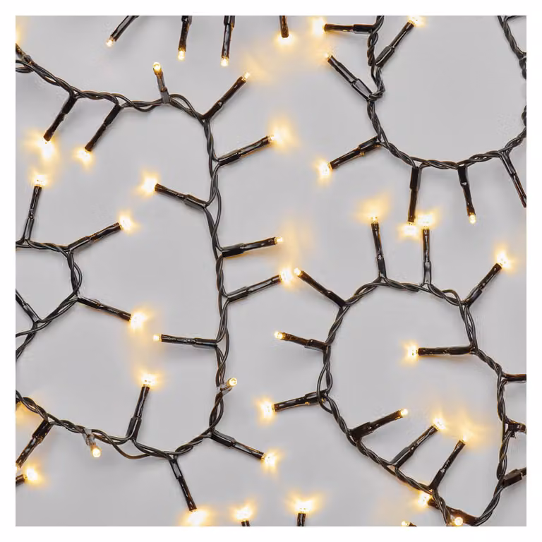 Catena luminosa a LED, luce bianco caldo, 12 metri, 600 LED, grado di protezione IP44, con timer, per interni ed esterni