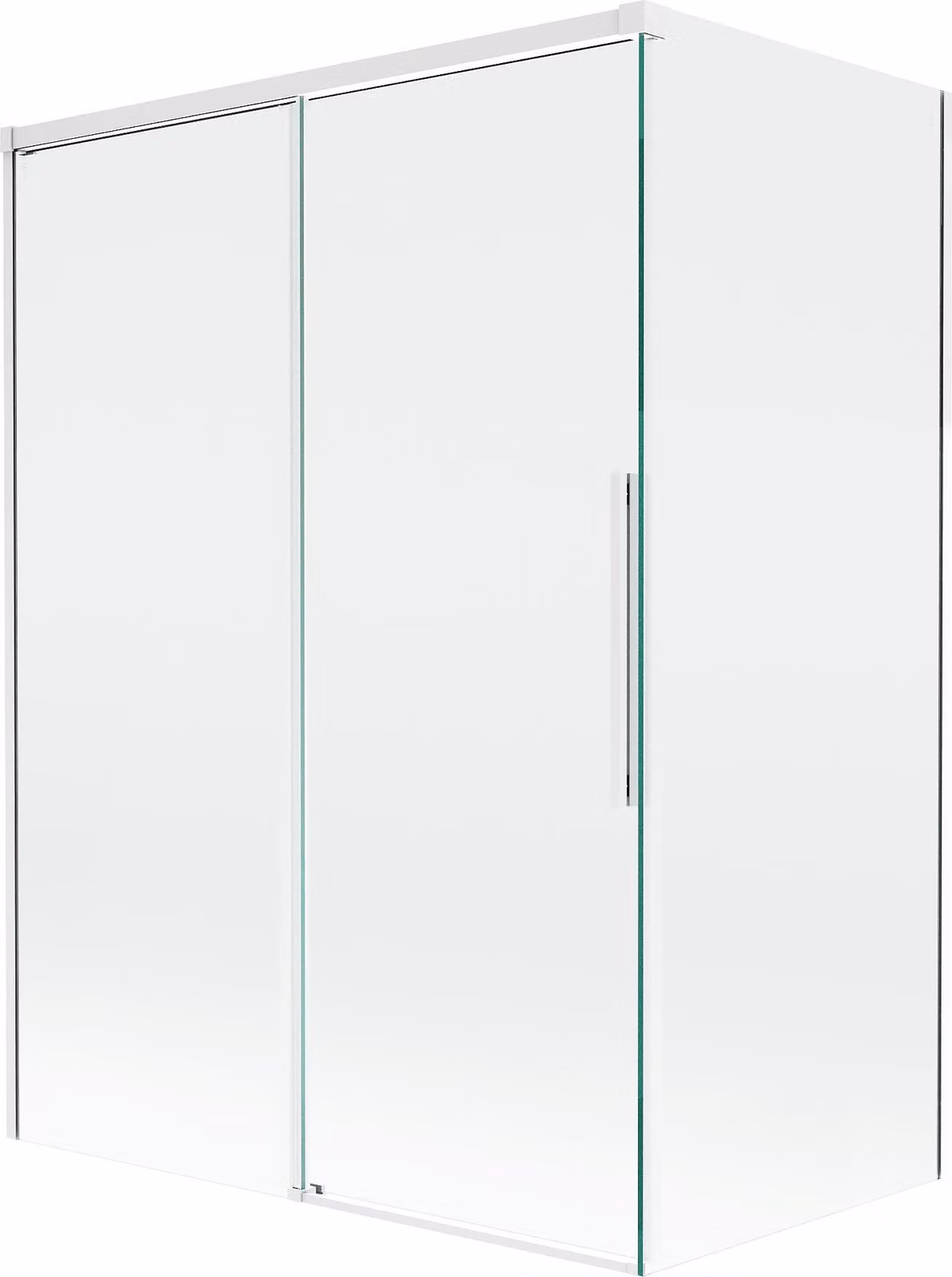 Mexen Rox paravento per vasca da bagno a 2 ante scorrevole 120 + 70 x 150 cm, trasparente, bianco - 8C9-120-070-20-00