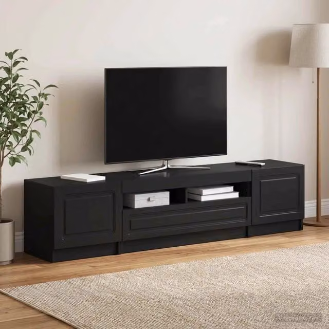 Mobile TV LED UTRECHT 3 pz Nero Legno ingegnerizzato 3416999