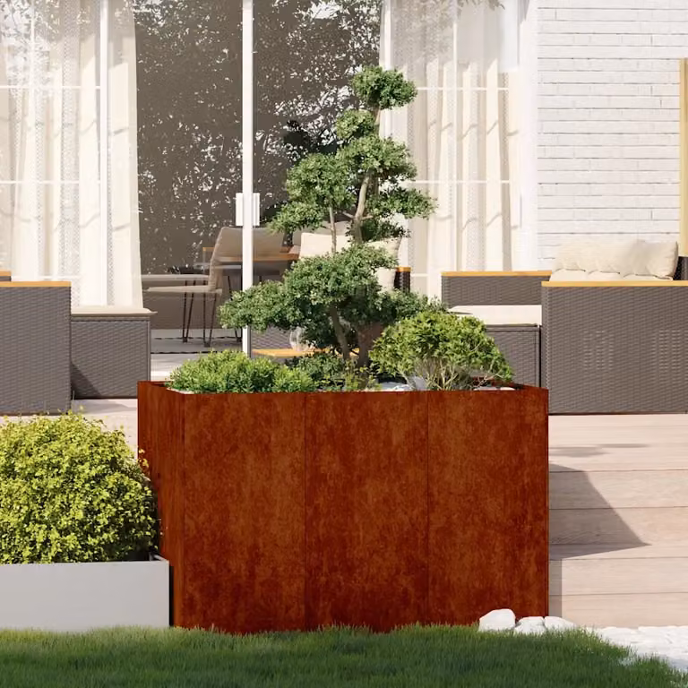 vidaXL Fioriera Arrugginita 120x80x80 cm in Acciaio Corten