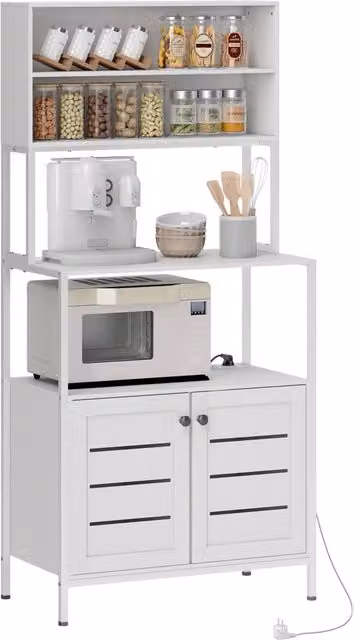 Armadio da cucina Minimal bianco con vano per microonde L: 80 cm, P: 42 cm, H: 171 cm