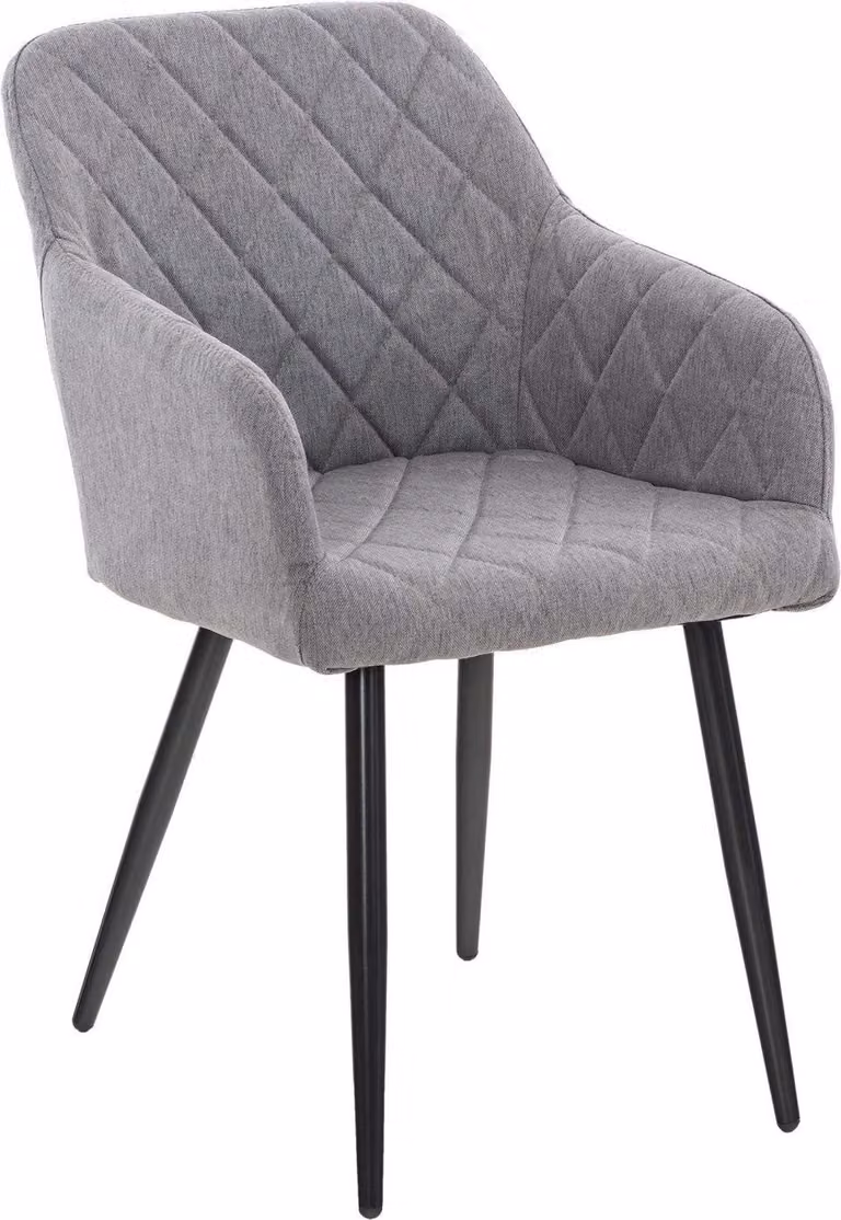 Sedia da pranzo - seduta confortevole - seduta laccata per un comfort duraturo | Materiale: Tessuto colore: Grigio