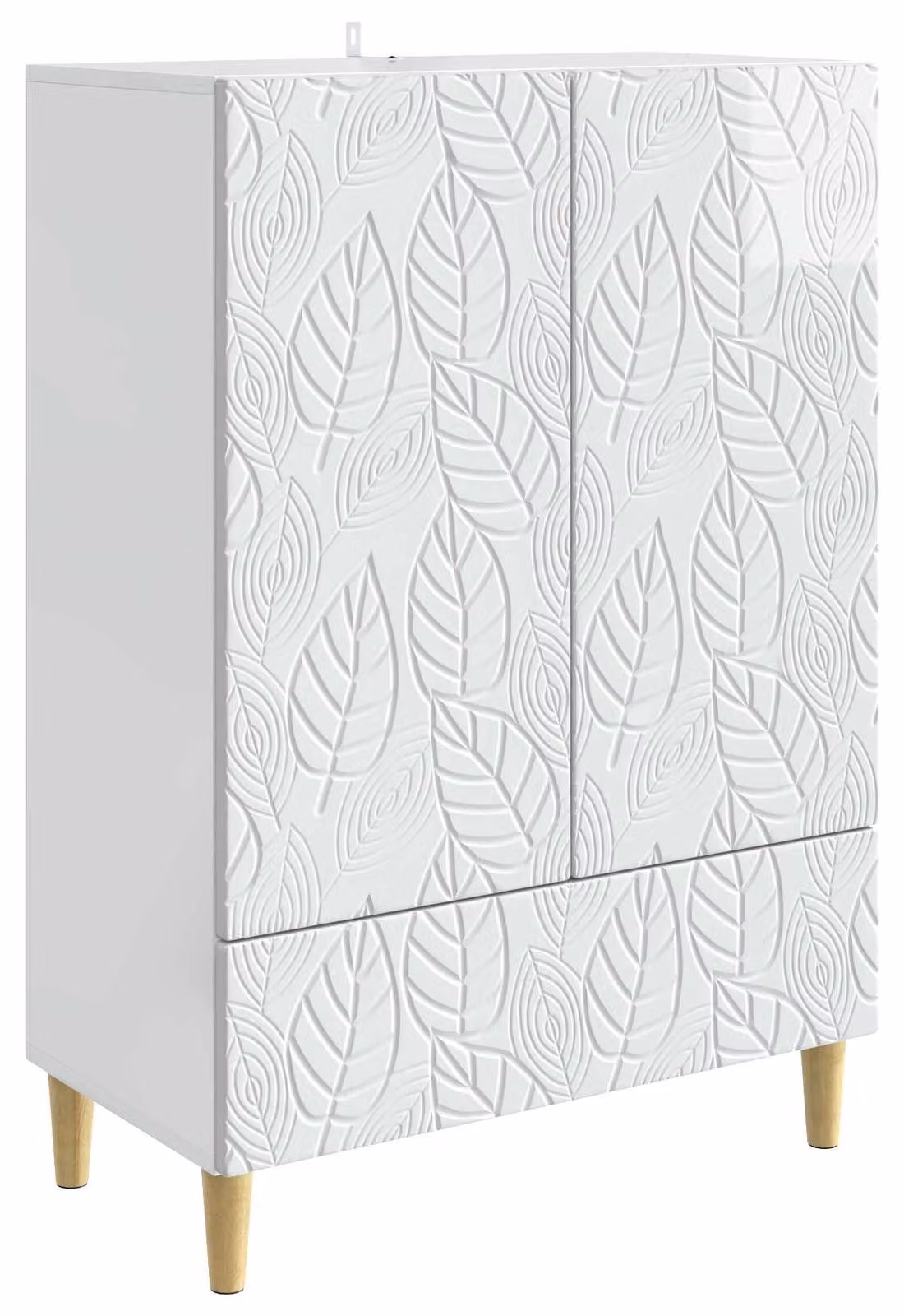 Credenza Bianco Lucido 66 x 34,5 x 95 cm Legno ingegnerizzato
