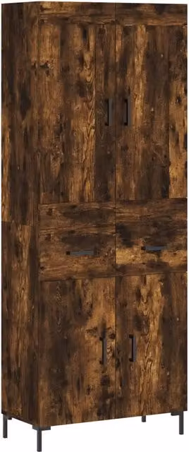 Credenza | Madia | Buffet da pranzo | Armadio da pranzo Rovere Fumo 69,5x34x180 cm in Legno Multistrato