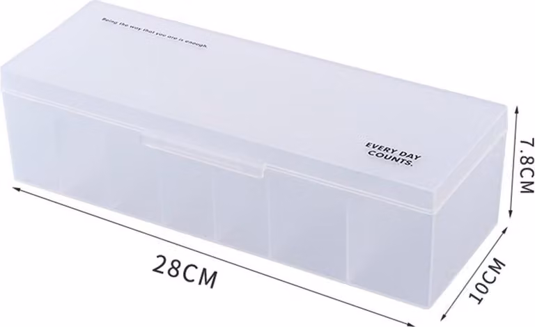 INF Scatola porta cavi dati in PP bianco trasparente - Organizer antipolvere con coperchio