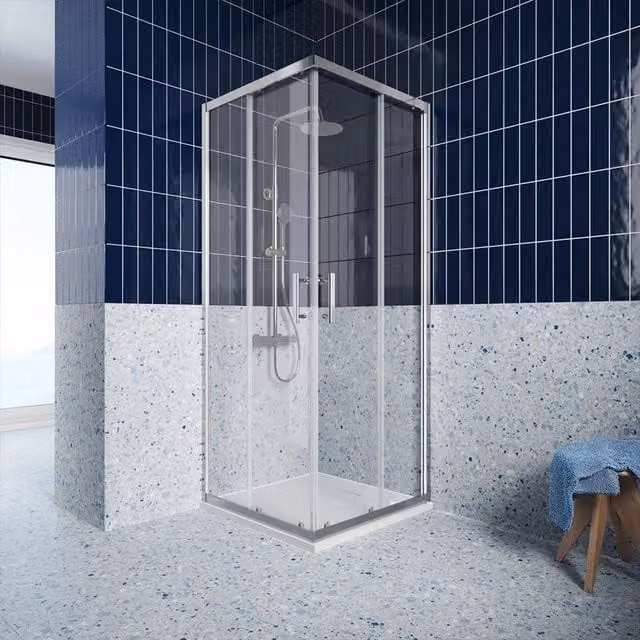 Box doccia 70x90 cm angolare scorrevole vetro anticalcare 6mm trasparente h190 | Tenerife