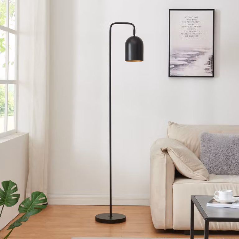 Lampada da terra 'Barnard' a 1 luce con interruttore a pedale in metallo 159 cm nero
