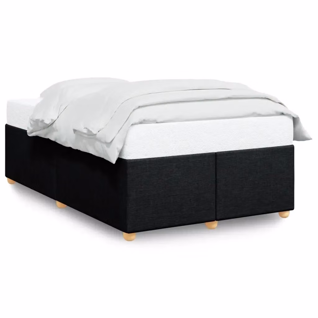 Giroletto vidaXL in tessuto nero con doghe in legno L/P: 120 x 200 cm – 2