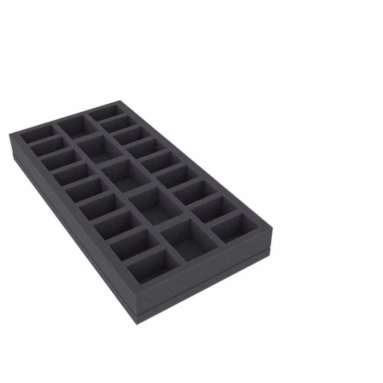 Inserto in schiuma 295 x 147,5 x 35 mm per giochi da tavolo con 23 scomparti