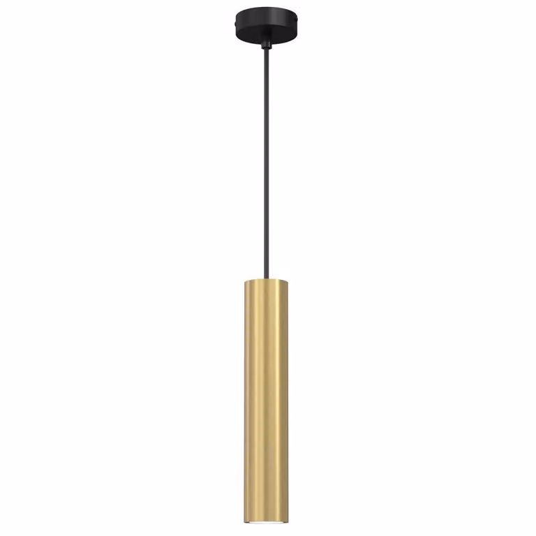 Lampada a sospensione Raito in ottone spazzolato e nero, 1xGU10x8W, metallo, dimensioni: 110x8x8 cm, IP20, Luminex