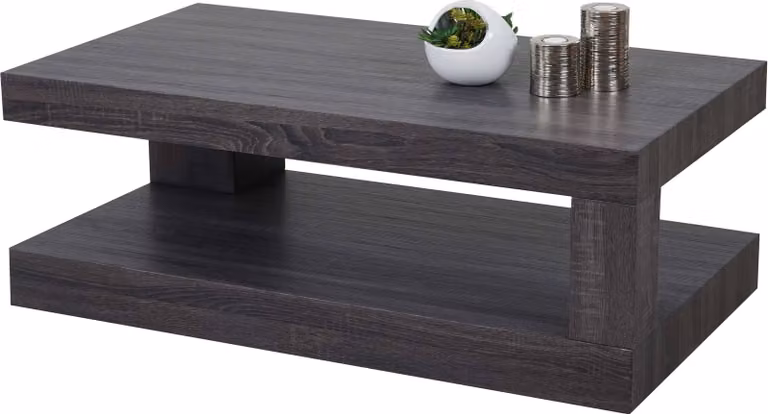Tavolino HWC-A32, tavolo da salotto, struttura 3D, 40x110x60cm MVG ~ aspetto rovere nero