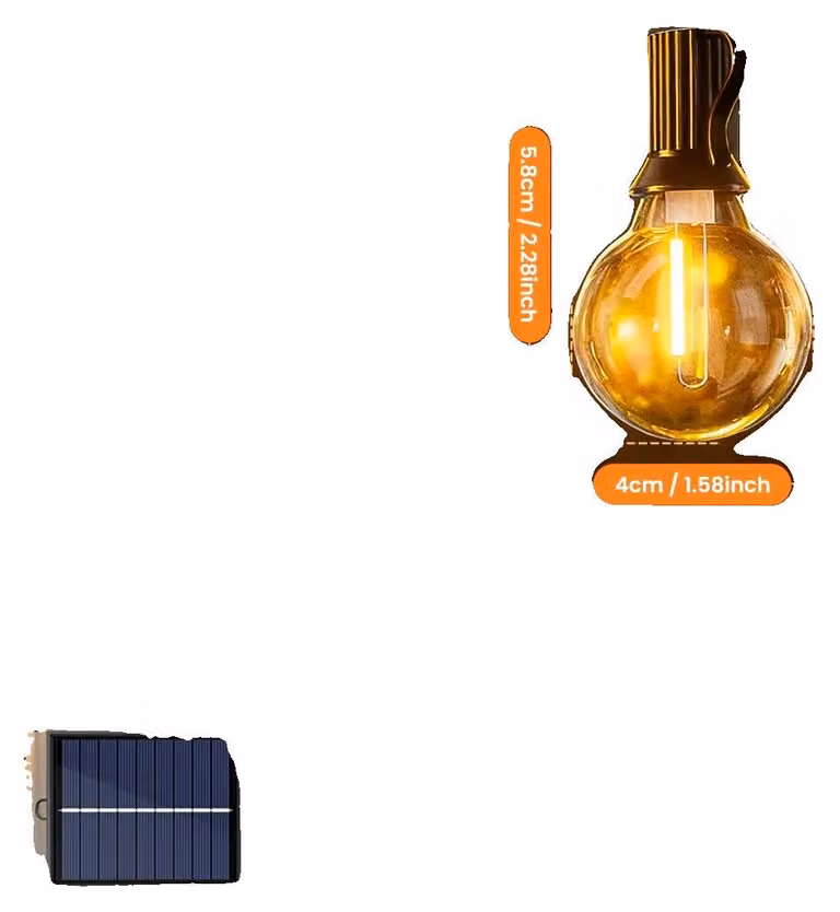 Catena luminosa solare, con telecomando, dimmerabile, lunghezza 15,5 metri, 40 lampadine