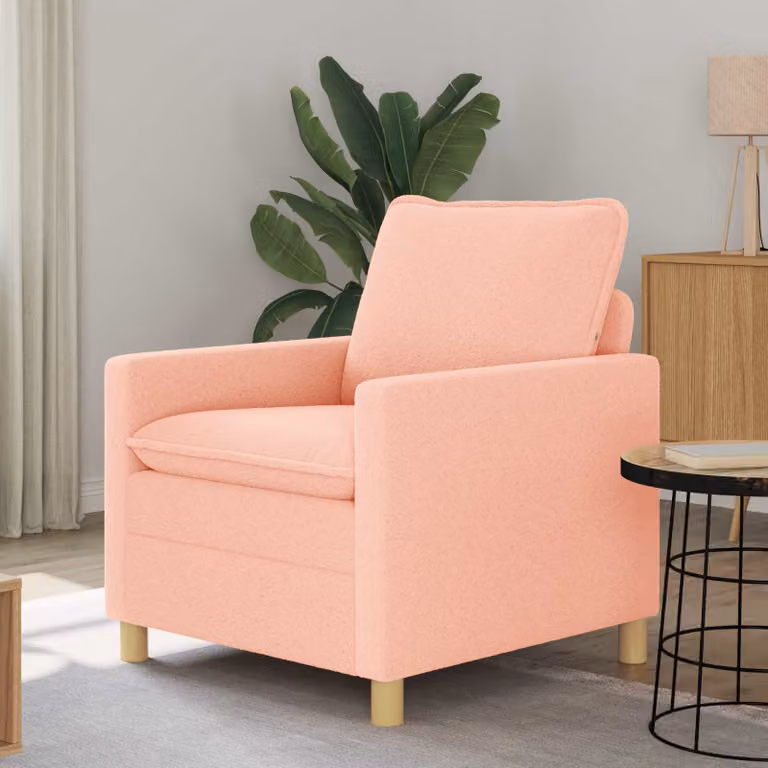 Divano moderno vidaXL in tessuto rosa L: 76 cm, P: 81 cm, H: 87,5 cm