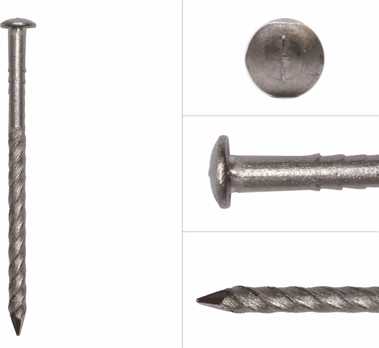 Chiodi a vite in acciaio inox a testa piatta 2,9 x 45 mm - 500 g