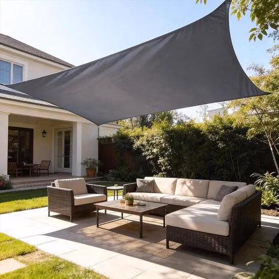 Ombrellone da esterno rettangolare impermeabile - Protezione UV al 98% - 4x6 metri - Grigio