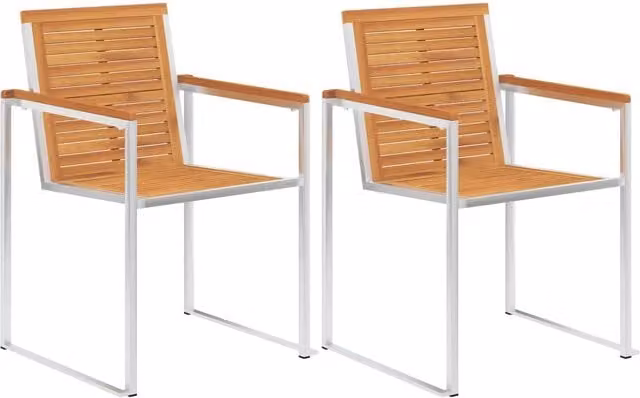 Sedie da Giardino 2 pz con Cuscini in Legno Acacia e Acciaio 3061490