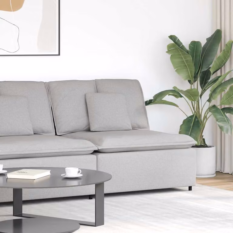 vidaXL Modulo Angolare Divano Modulare con Cuscini Grigio Nuvola L: 100 cm