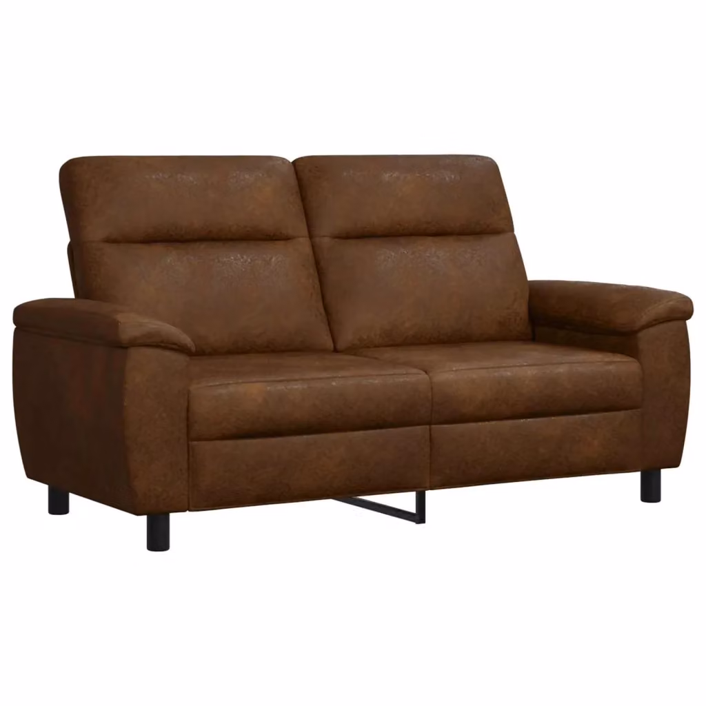 Divano moderno vidaXL in pelle sintetica marrone e nero con struttura in metallo L: 178 cm, P: 90 cm, H: 95 cm – 2