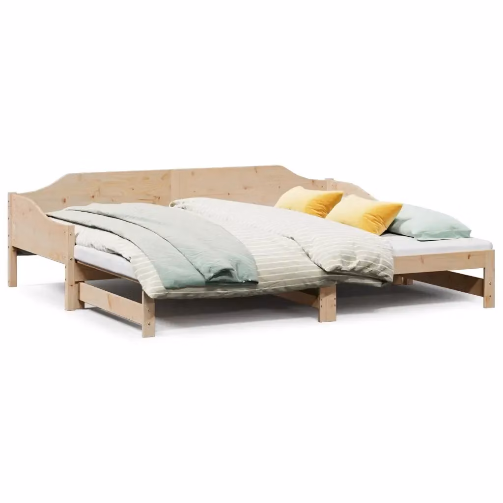 vidaXL Divano Letto con Letto Estraibile in Legno Massello di Pino, L/P: 197.5 x 90 cm – 2