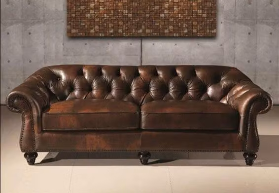 Chesterfield Sofa Couch Polster Leder Couchen Polster Garnitur 3 Sitzer