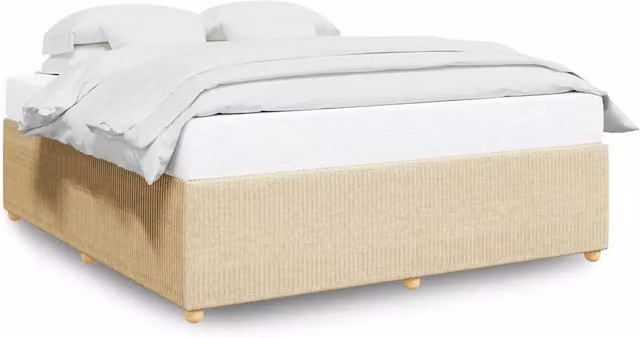 Letto matrimoniale | Letto per adulti | Giroletto senza Materasso Crema 180x200 cm in Tessuto