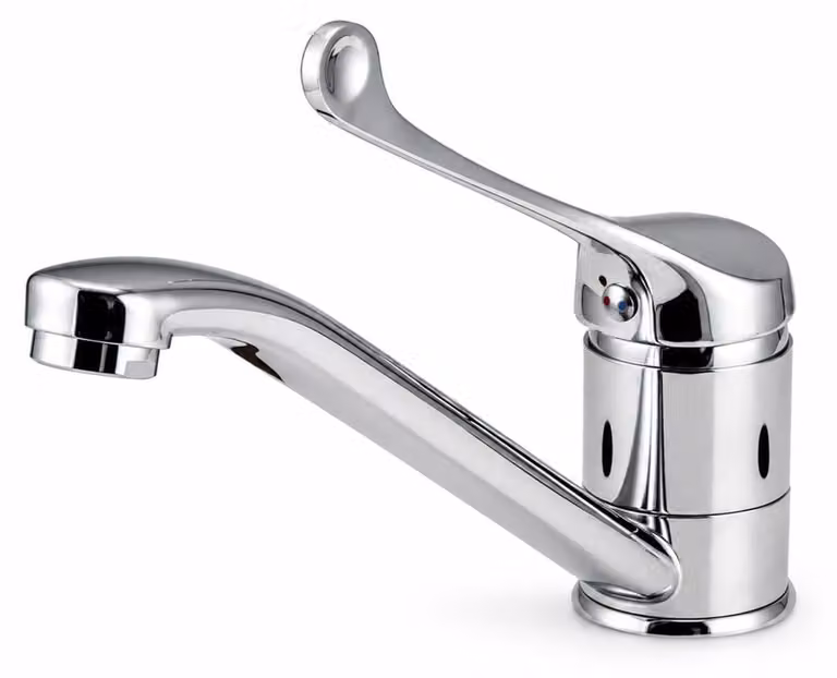 Miscelatore da cucina con maniglie lunghe, finitura cromata, modello Medic CR-1007-MD, marca Aquanello