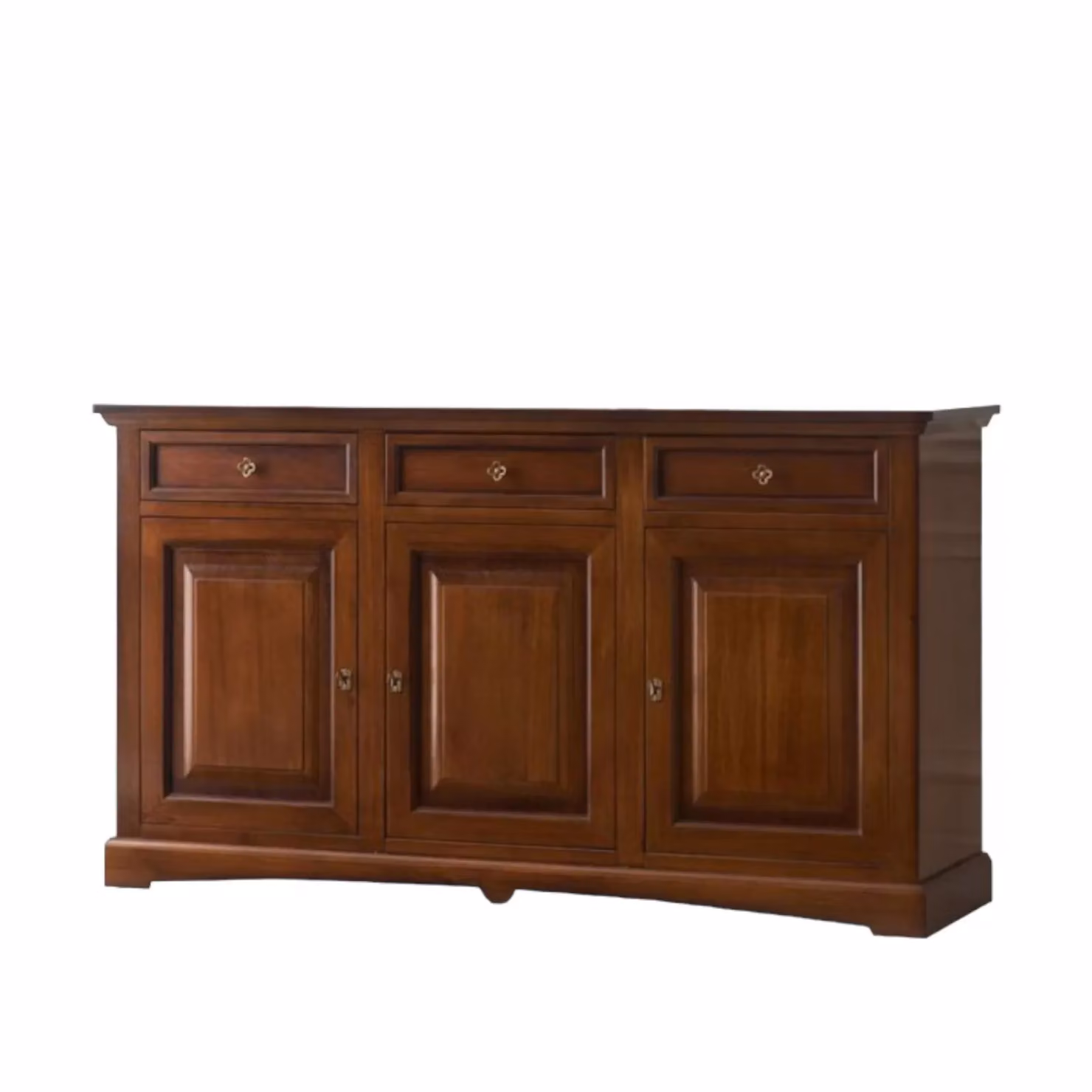 Madia credenza arte povera in legno con 3 porte tinta noce Mobili 2G L/P/H: 170 x 46 x 96 cm – 1