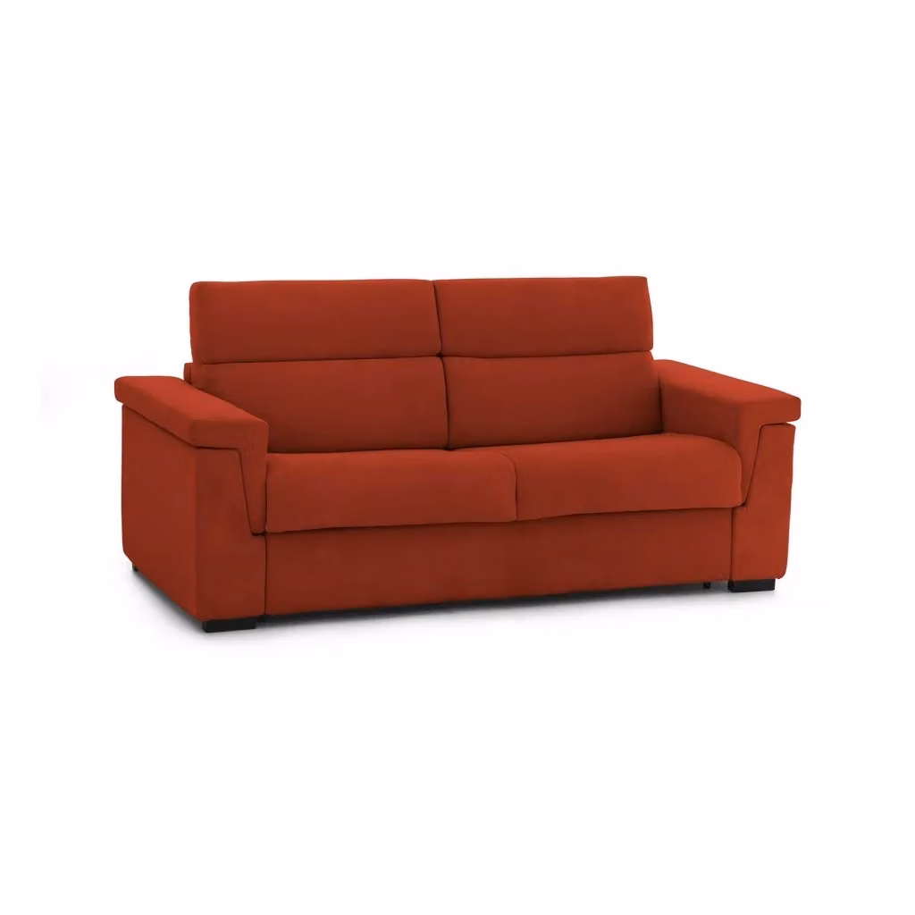 Divano Letto 3 Posti Nus DMORA Arancione con Rivestimento Sfoderabile Made in Italy L: 225 cm, P: 95 cm – 2