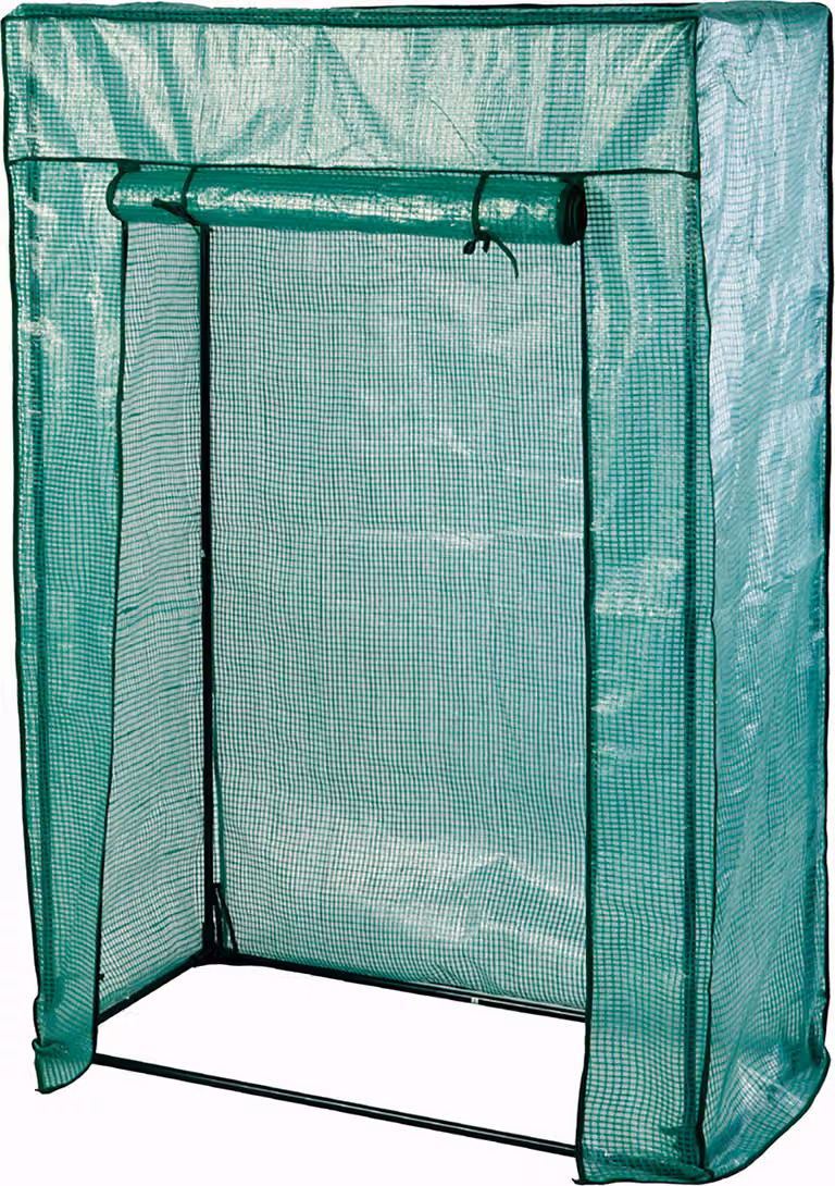 Serra per pomodori con struttura in metallo + film PE - verde - 100x50x150cm