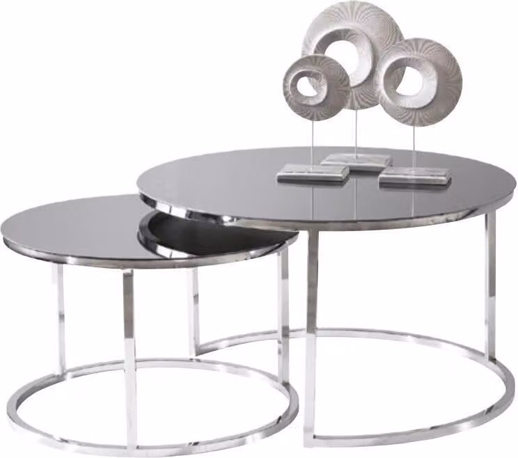 Couchtisch Luxus Set Beisteltisch Kaffeetisch Silber Wohnzimmer Design