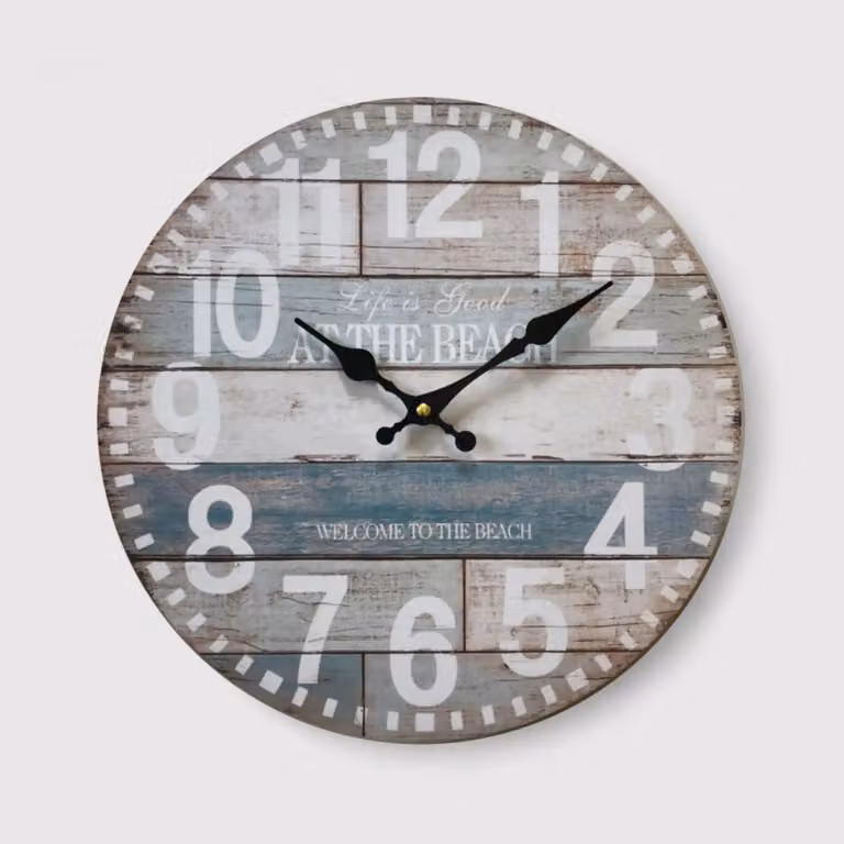 Oleandro - Orologio da parete vintage azzurro e bianco