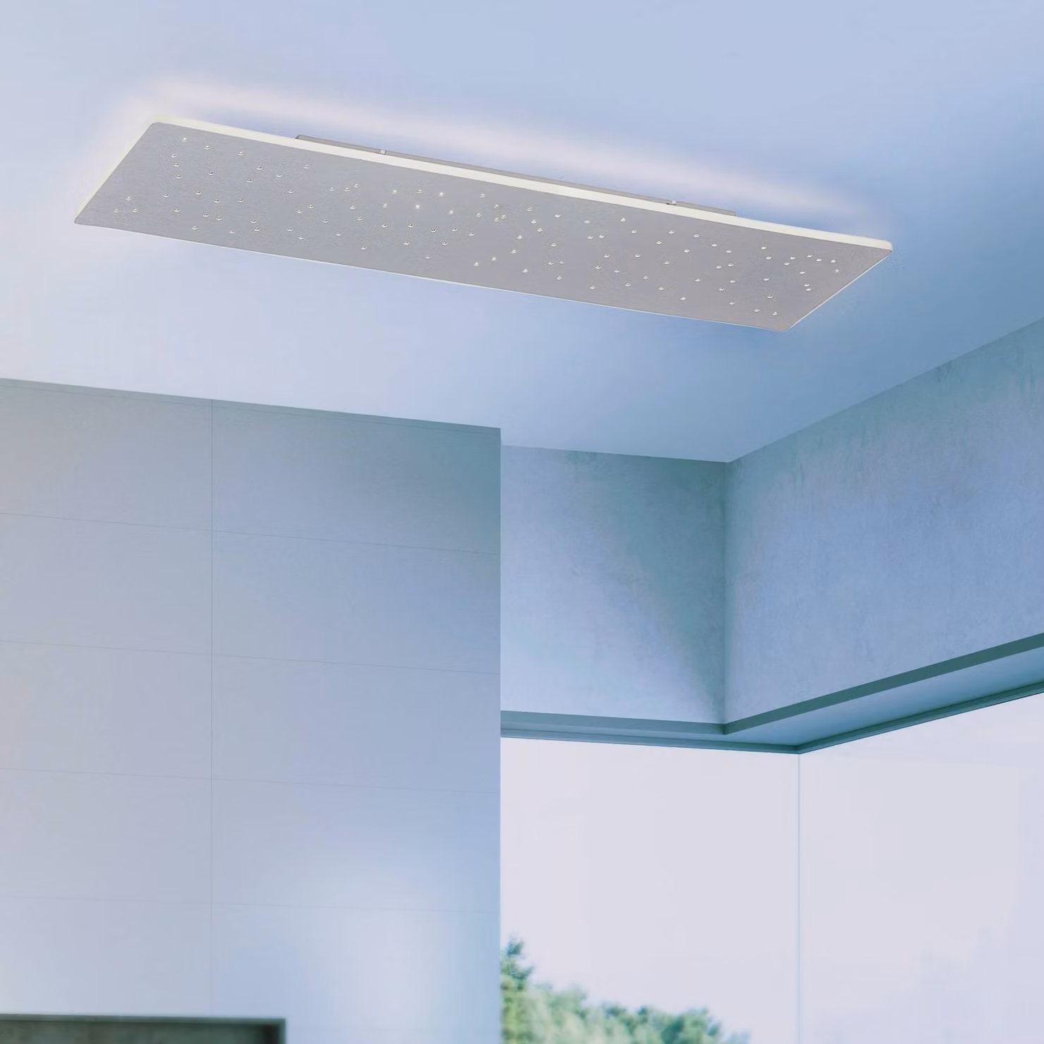 Q-Smart-Home Plafoniera smart Q-Nightsky, dimmerabile, Alluminio / Grigio / Zincato, Soggiorno / Sala da pranzo, Alluminio, Moderno