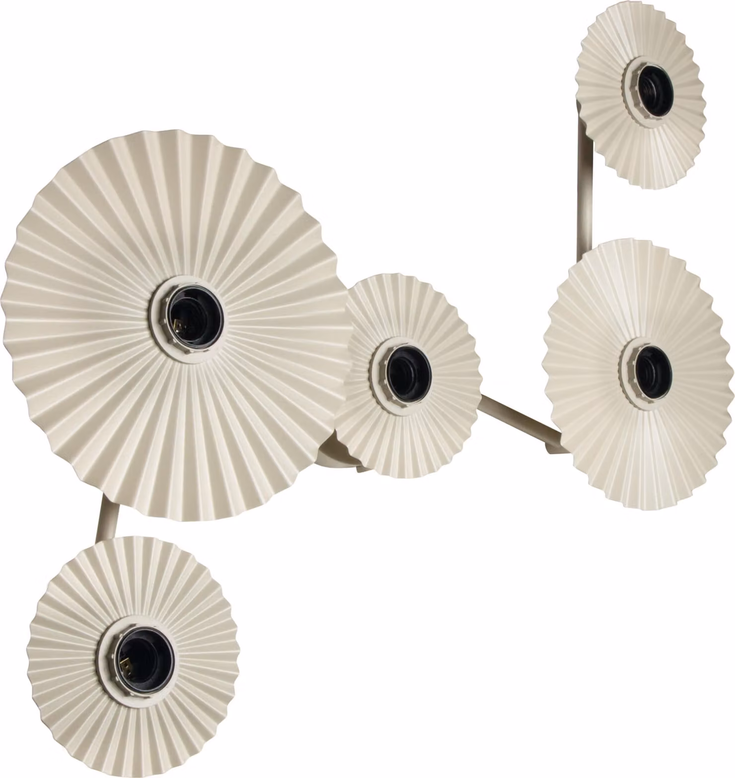 OSRAM DECOR Plisse Applique, 5 attacchi, E27, acciaio, beige, minimalista, design, paralume