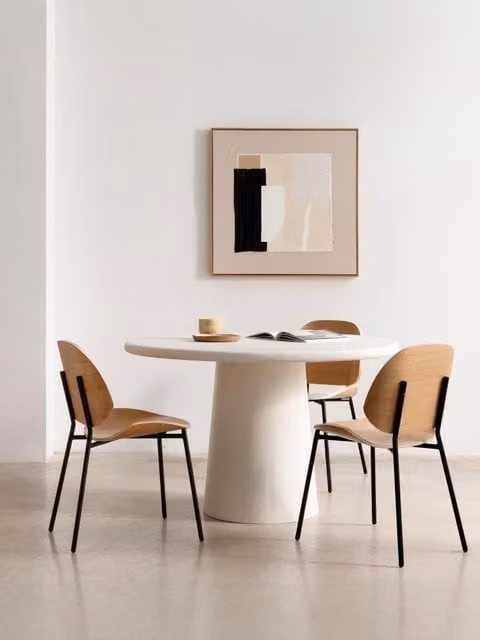 Tavolo da pranzo rotondo Baltic Kenay Home bianco Diametro: 120 cm, Altezza: 76,5 cm