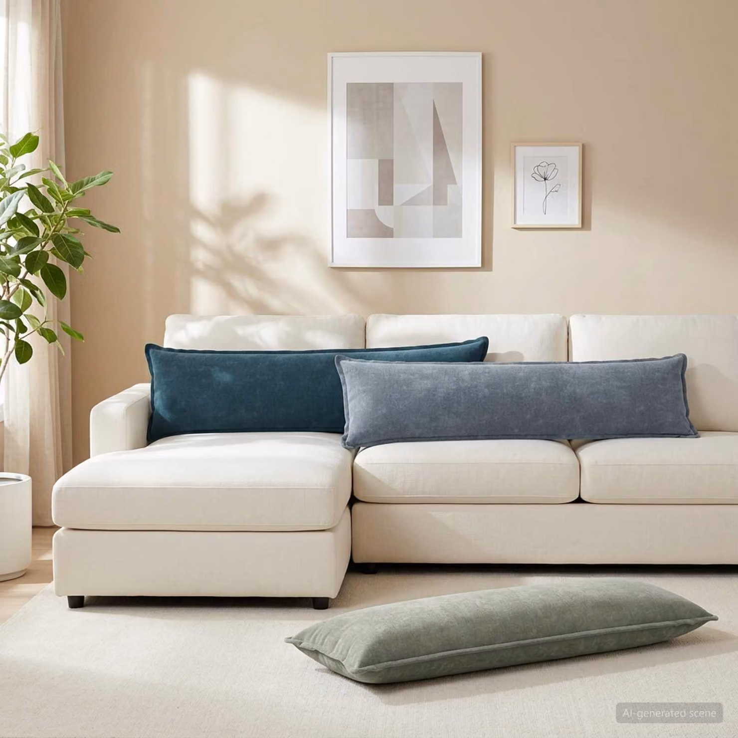 Federa HOUTEN vidaXL Blu in Tessuto Chenille e Poliestere, L: 145 cm, P: 40 cm