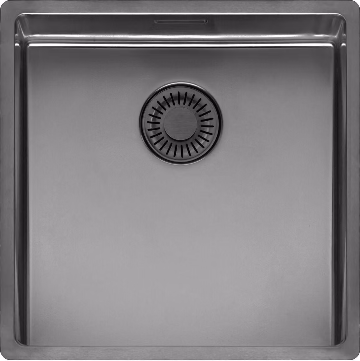 REGINOX R38710 Lavello NEW YORK 40X40 Comfort, finitura Gun Metal II, adatto a basi di almeno 50 cm di larghezza / Bordo a filo / Installazione a incasso / Sottotop